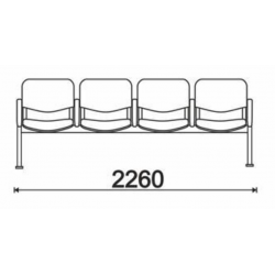 Кресло клубное ( секция стульев) полумягкое 4-х (четырех) секционное