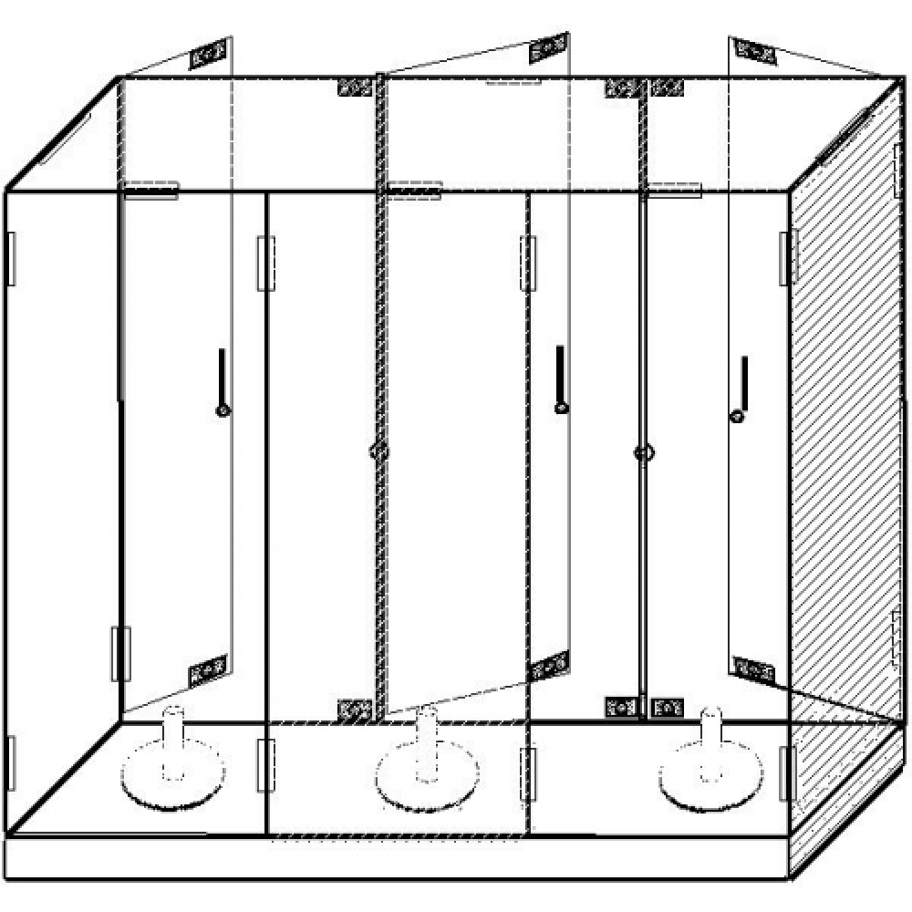 Шкаф стеклянный для хранения Боевого знамени (высота 3,2м.) тройной