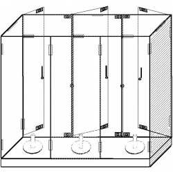 Шкаф стеклянный для хранения Боевого знамени (высота 3,2м.) тройной