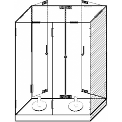 Шкаф стеклянный для хранения Боевого знамени (высота 3,2м.) двойной
