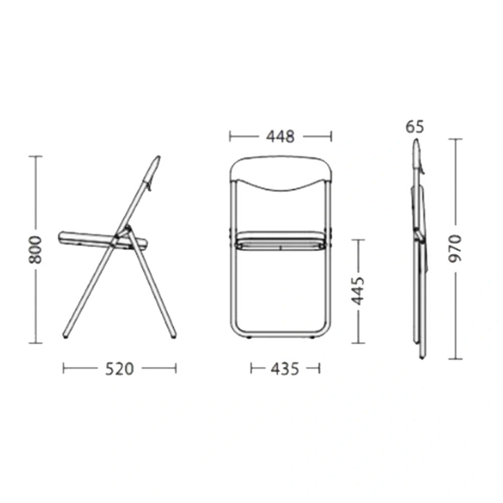 Стул складной на металлическом каркасе крашенный кож.зам