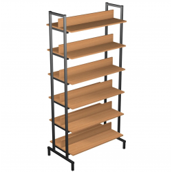 Стеллаж библиотечный двухсторонний 6 полок 900х690х1824