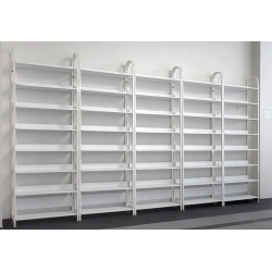 Стеллаж библиотечный односторонний 6 полок 900х345х1824