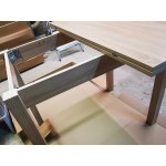 Стол обеденный раскладной на деревянных опорах 600-1200х800х750