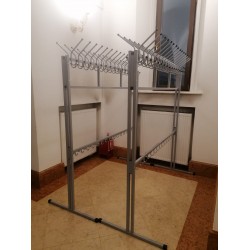 Вешалка гардеробная металлическая 32 крючка 1700х730х1700 Вешалка гардеробная металлическая 32 крючка 1700х730х1700