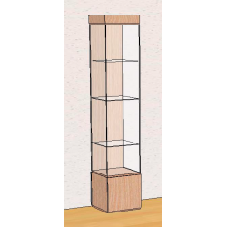 Витрина музейная узкая 400х400х2000