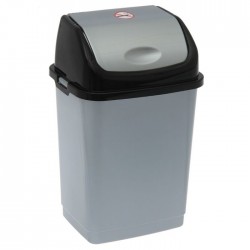 Контейнер для мусора 4 л., цвет серебристый перламутр/чёрный