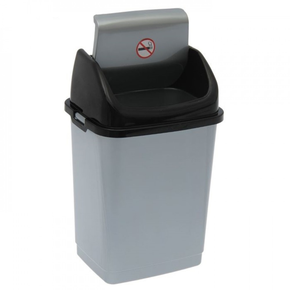 Контейнер для мусора 4 л., цвет серебристый перламутр/чёрный