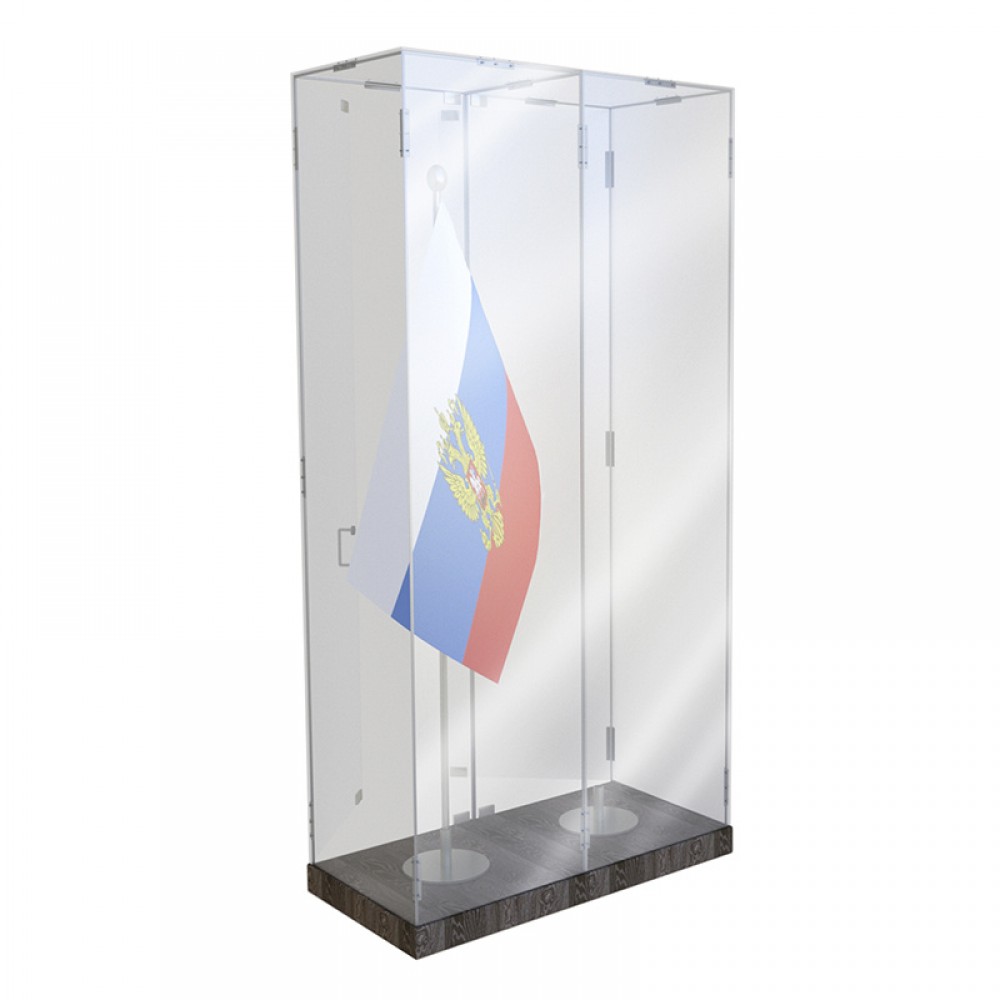 Шкаф стеклянный для хранения Боевого знамени (высота 3,2м.) двойной